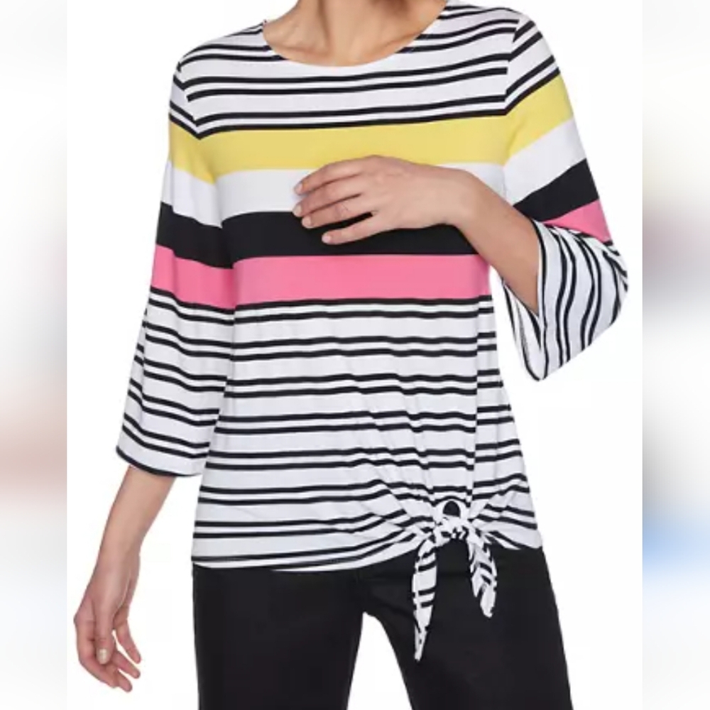 Ruby Rd Striped Multicolor Women's Top NEW XL - Picture 2 of 14